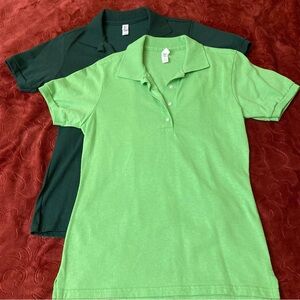 Jerzees Dark Green and Light Green Polo Shirts